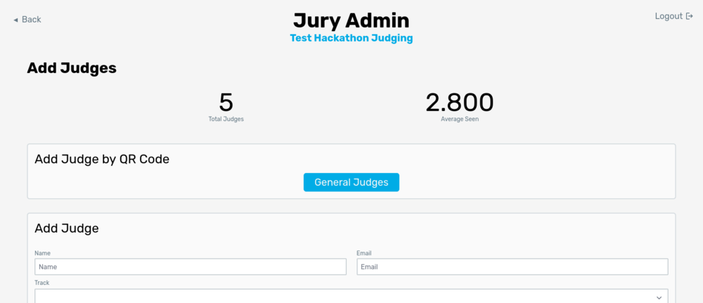 Add Judges Page