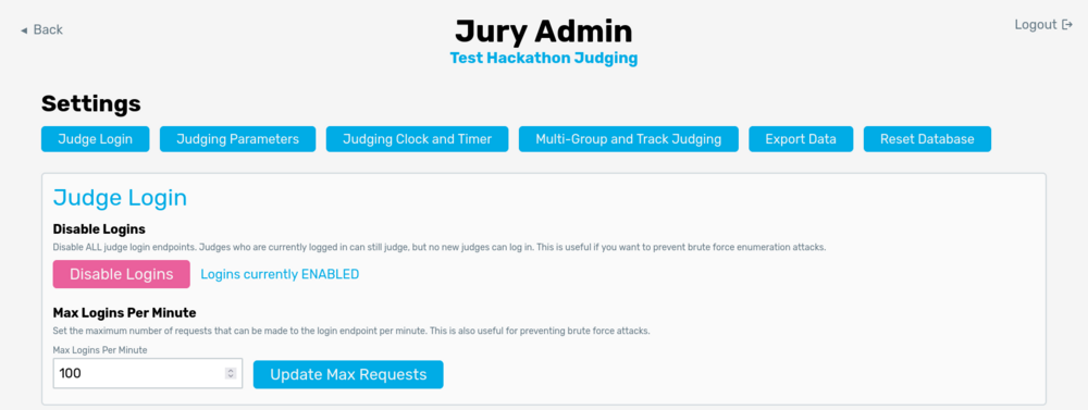 Admin Settings